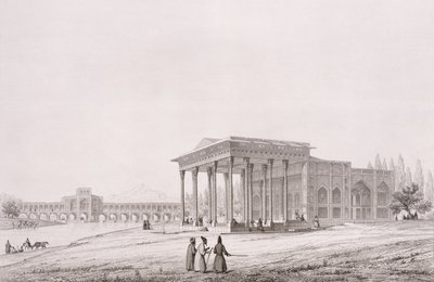 Exterior View of the Pavilion of Mirrors, Isfahan, plate 33 from 